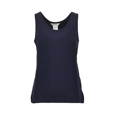 Max Mara Smooth Tank Top Round Neckline In Blue
