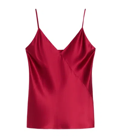 Max Mara Silk Cami Top In Red