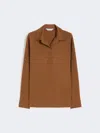 Max Mara Silk Canvas Shirt In Brown