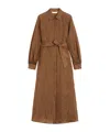 Max Mara Silk Canvas Shirt Dress In Brown