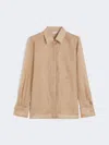 Max Mara Silk Canvas Shirt In Brown