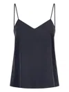 Max Mara Silk Canvas Top In Blue