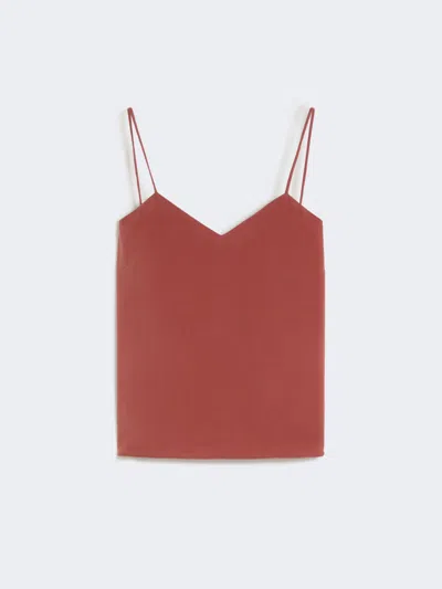 Max Mara Silk Canvas Top In Brown