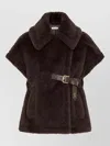 Max Mara Silk Cape In Brown