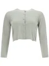 Max Mara Silk And Cashmere Crew Neck Cardigan In Green