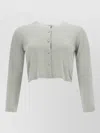 Max Mara Silk And Cashmere Crew Neck Cardigan In Green