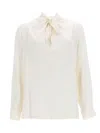 Max Mara Silk Charmeuse Blouse In Ivory