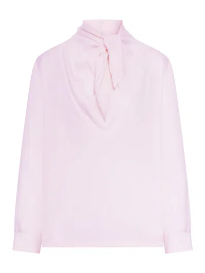 Max Mara Silk Charmeuse Blouse In Pink