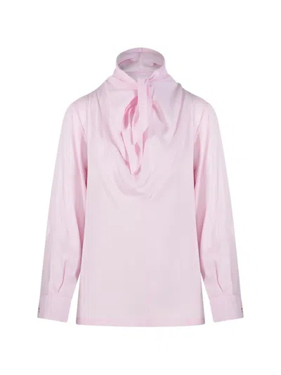 Max Mara Silk Charmeuse Blouse In Pink