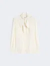 Max Mara Silk Charmeuse Blouse In White