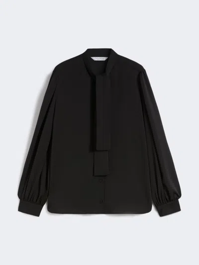 Max Mara Silk Charmeuse Shirt In Black