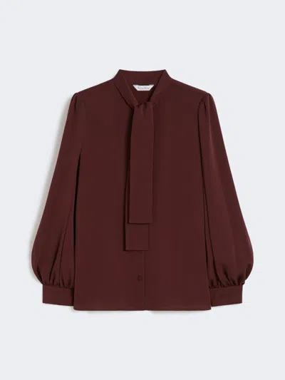 Max Mara Silk Charmeuse Shirt In Brown