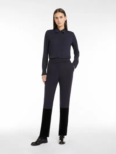 Max Mara Silk Charmeuse Shirt In Black