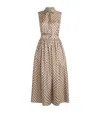 Max Mara Silk Check Midi Dress In Pink