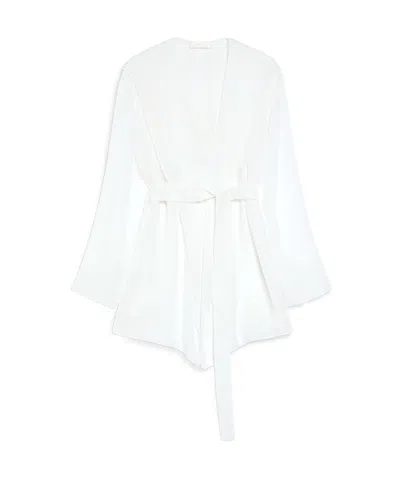 Max Mara Long-sleeved Robe Jacket In White