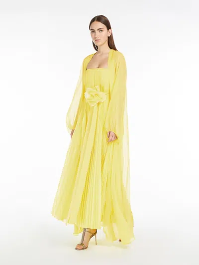 Max Mara Silk Chiffon Duster Coat In Yellow