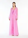 Max Mara Medicea Silk Chiffon Robe In Peony