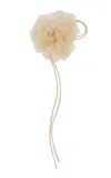 Max Mara Silk Chiffon Flower Brooch In Pattern