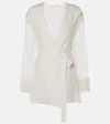Max Mara Hooded Chiffon Jacket In White