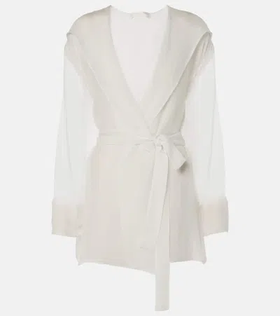 Max Mara Silk Chiffon Jacket In White