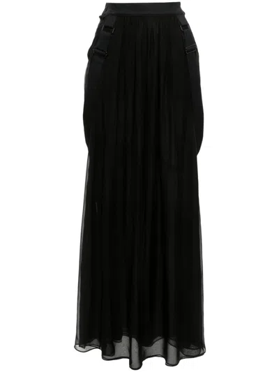 MAX MARA SILK CHIFFON LONG SKIRT