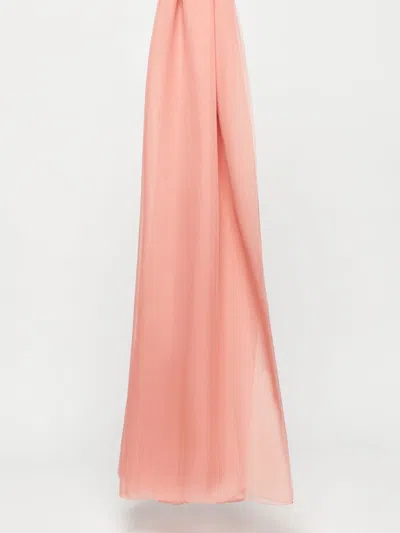 Max Mara Silk Chiffon Stole In Pink