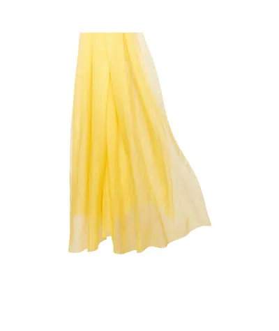 Max Mara Silk Chiffon Stole In Yellow