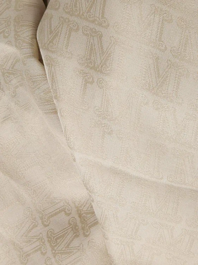 Max Mara Silk-cotton Blend Scarf In Neutrals
