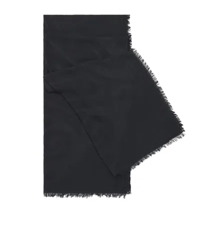 Max Mara Silk-cotton Jacquard Stole In Black