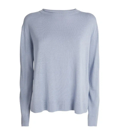 Max Mara Silk-cotton Pensile Sweater In Blue