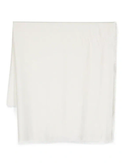 Max Mara Silk-cotton Scarf In White