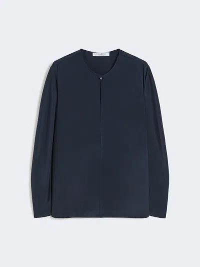 Max Mara Silk Crêpe De Chine Blouse In Blue