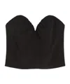 Max Mara Silk Crepe De Chine Corset Top In Black