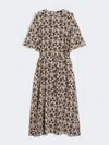 Max Mara Silk Crepe De Chine Dress In Multi