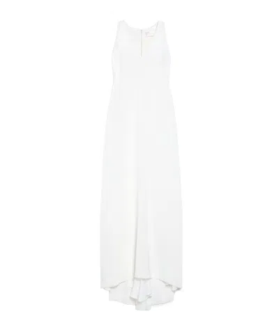 Max Mara Silk Crêpe De Chine Dress In Gray