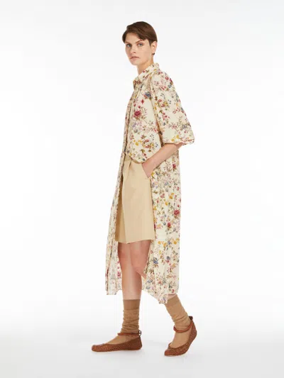 Max Mara Silk Crepe De Chine Dress In Ivory