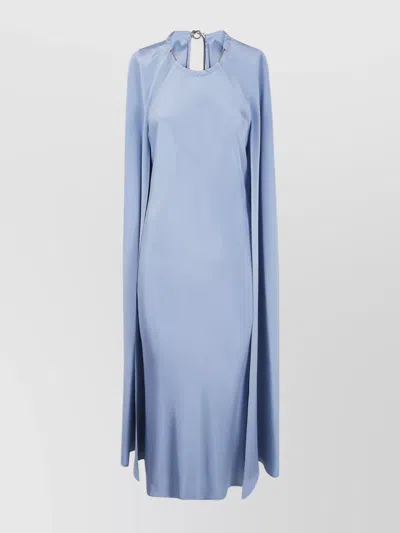 MAX MARA SILK CREPE DE CHINE DRESS WITH CAPE