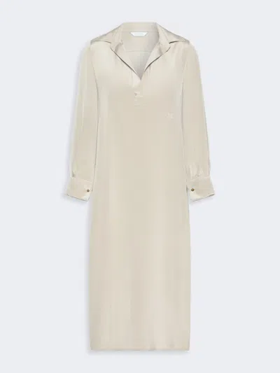 Max Mara Silk Crepe De Chine Polo Dress In Animal Print