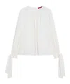 Max Mara Silk Crepe De Chine Blouse In White