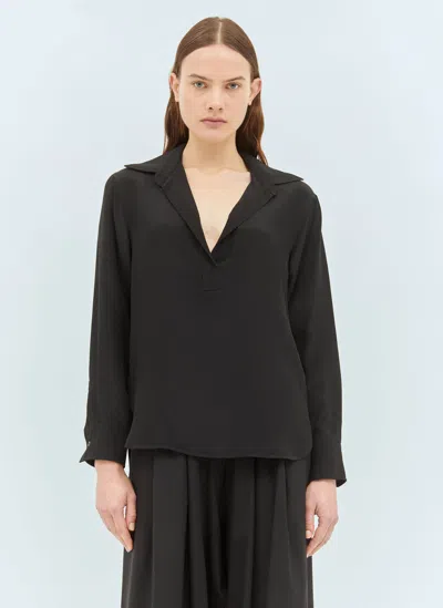 Max Mara Silk Crêpe De Chine Shirt In Black