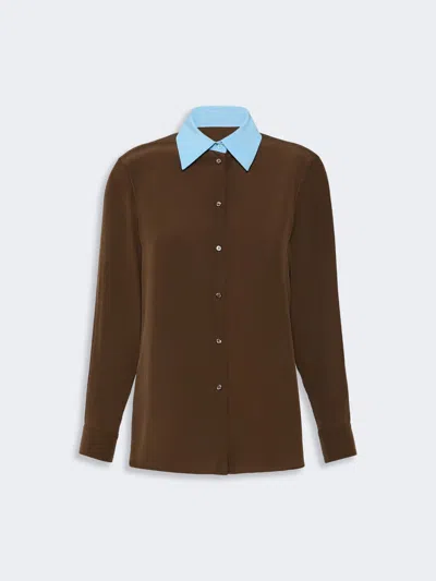 Max Mara Silk Crepe De Chine Shirt In Multi