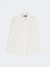 Max Mara Silk Crepe De Chine Shirt In White