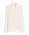 Max Mara Silk Crepe De Chine Shirt In White