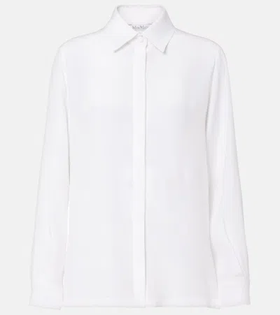 Max Mara Silk Crêpe De Chine Shirt In White