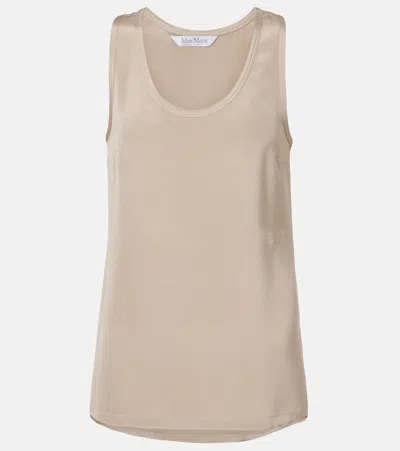 Max Mara Silk Crêpe De Chine Top In Brown