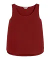 Max Mara Silk Crepe De Chine Top In Burgundy