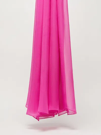 Max Mara Silk Crepon Stole In Pink