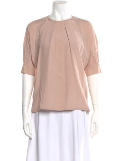 Pre-owned Max Mara Silk Crew Neck Blouse W/ Tags In Neutral