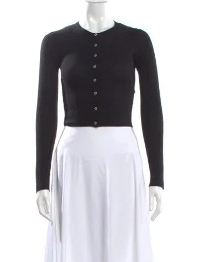 Pre-owned Max Mara Silk Crew Neck Sweater In Black