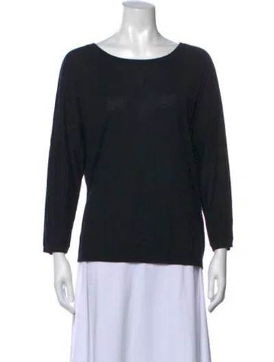Pre-owned Max Mara Silk Crew Neck Sweater In Black